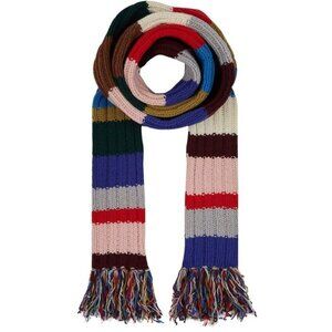 Burberry Multicolor Striped Long Chunky Knit Wool Scarf